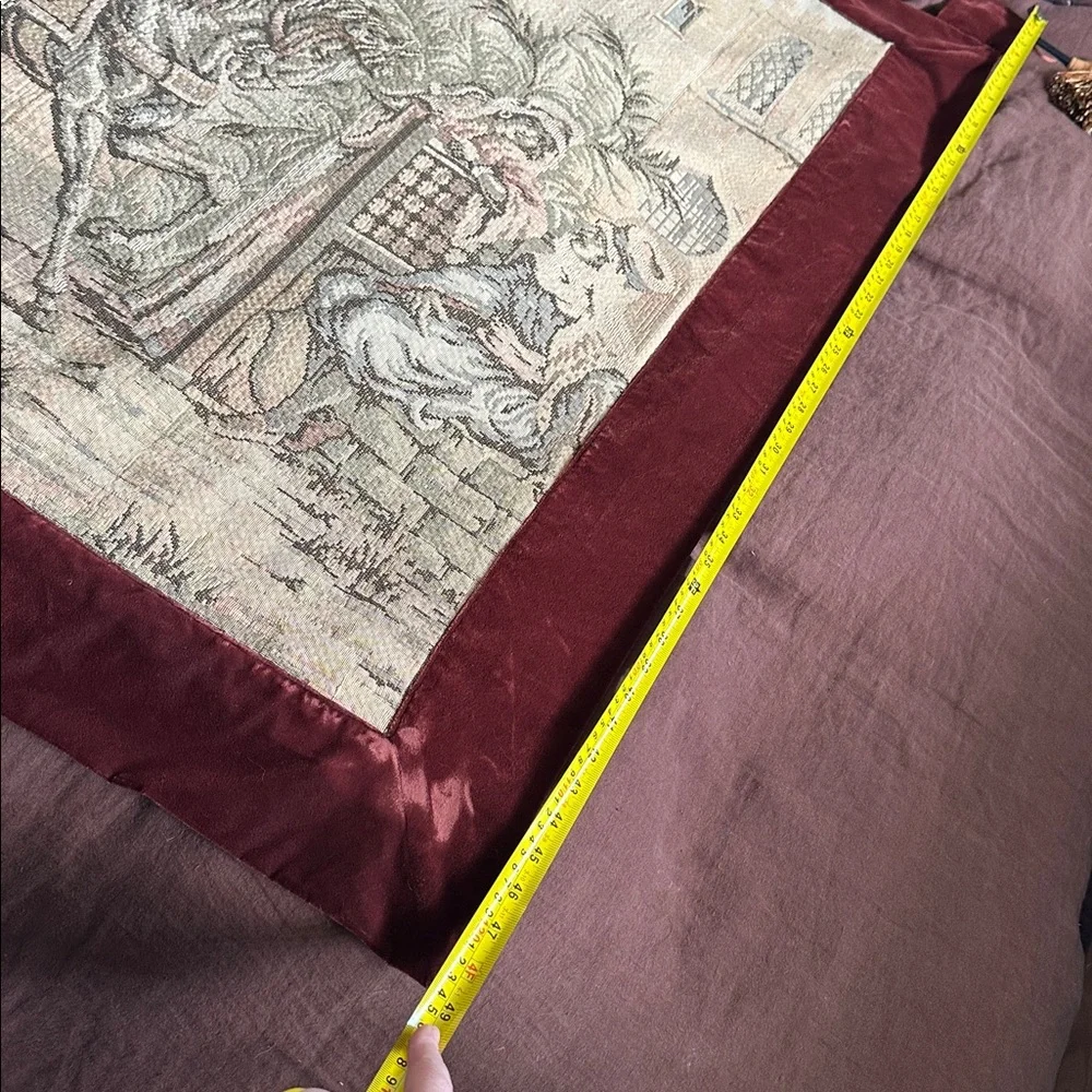 🇹🇷Turkish tapestry from the Grand Bazaar in Istanbul. Old Vintage. Velvet trim